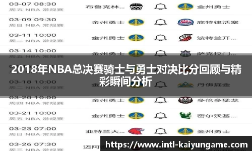 2018年NBA总决赛骑士与勇士对决比分回顾与精彩瞬间分析